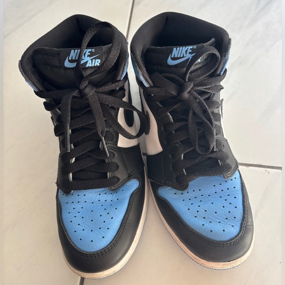 Jordan 1 Retro High OG Black and Blue Sneakers Kids Sz 6 - Picture 7 of 10
